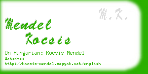 mendel kocsis business card